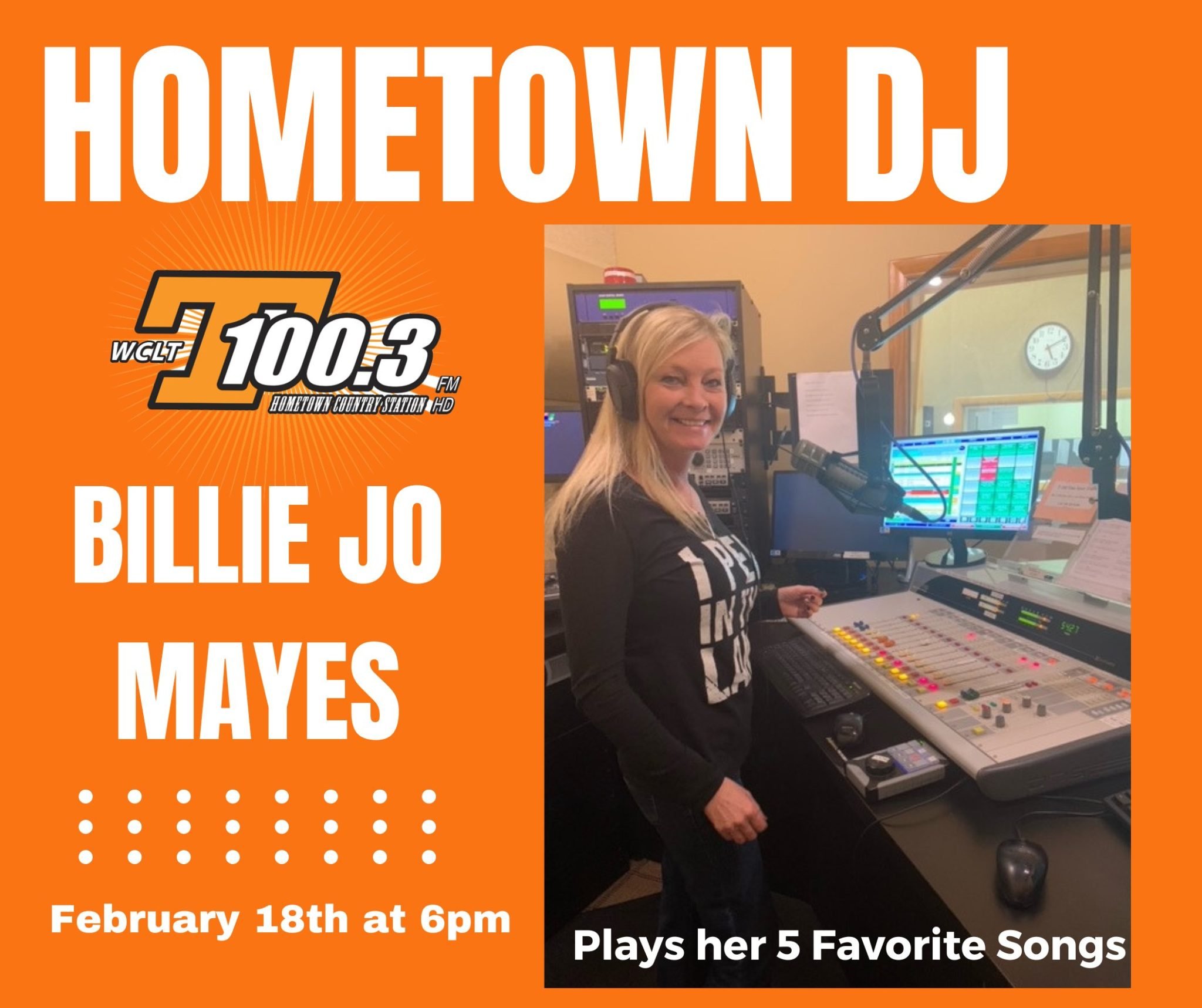 Hometown DJ Billie Jo Mayes WCLT Radio Inc